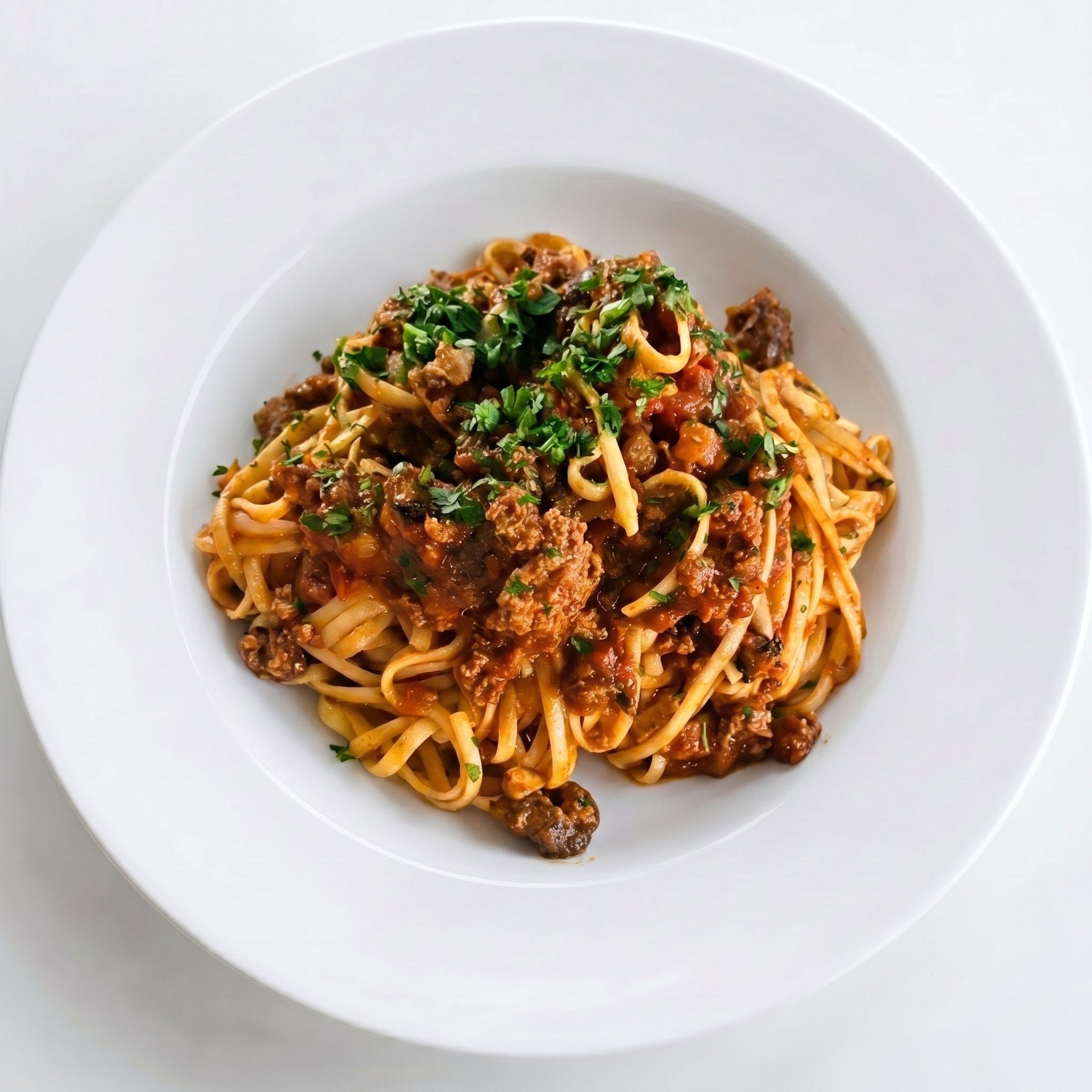 Linguini Bolognese.