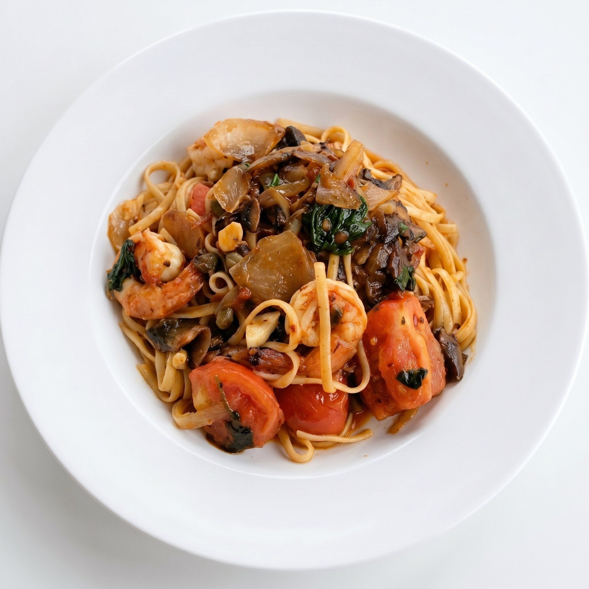 Fettuccini & Grilled Shrimp.